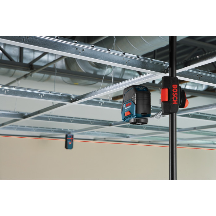 Нівелір лазерний Bosch GCL2-50+RM1+BM3 до 20м, ±0.3мм/м, 4AAx1.5В, IP54, чохол, мішеннь, кейс, 0.6кг (0601066F02)
