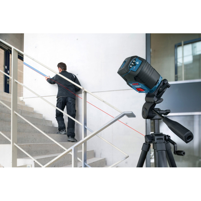 Нівелір лазерний Bosch GCL2-50+RM1+BM3 до 20м, ±0.3мм/м, 4AAx1.5В, IP54, чохол, мішеннь, кейс, 0.6кг (0601066F02)