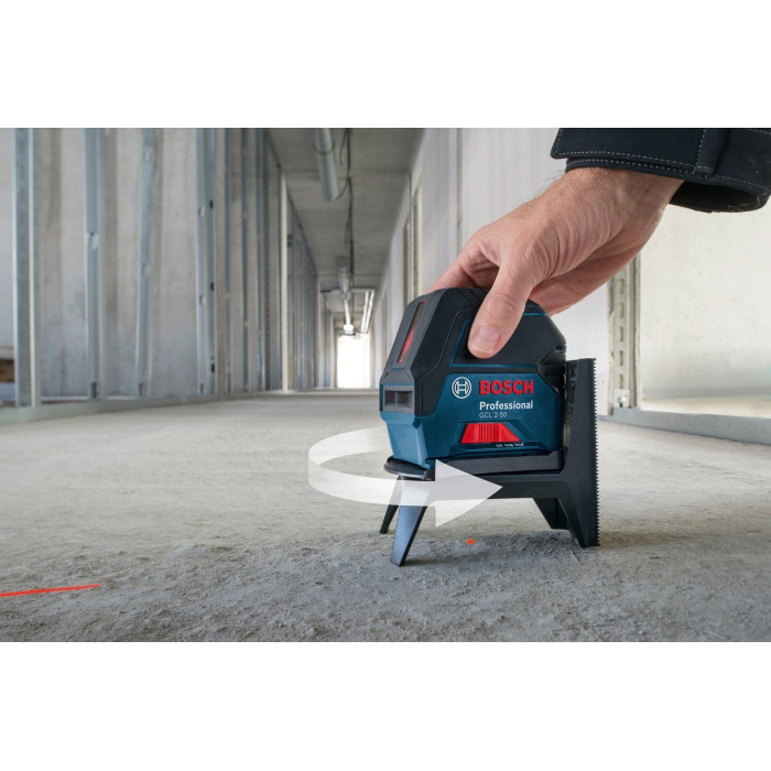 Нівелір лазерний Bosch GCL2-50+RM1+BM3 до 20м, ±0.3мм/м, 4AAx1.5В, IP54, чохол, мішеннь, кейс, 0.6кг (0601066F02)
