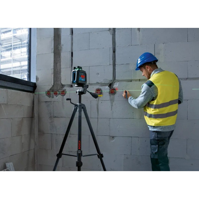 Нівелір лазерний Bosch Professional GLL2-20G + BT150 до 10м, ±0.2мм/м, 4AAx1.5В, штатив, чохол, 0.62кг (0601065001)