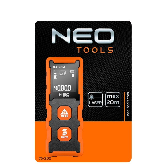 Neo Tools Лазерный дальномер, рабочий диапазон 0.2 - 20 м (75-202)