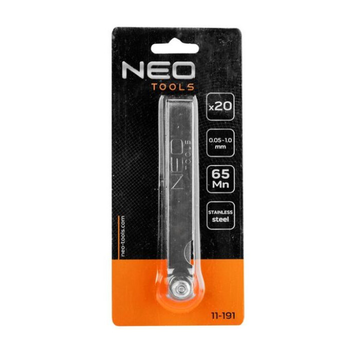 Neo Tools Щупи вимірювальні, набір 20 пластин, 0.05-1.0мм (11-191)
