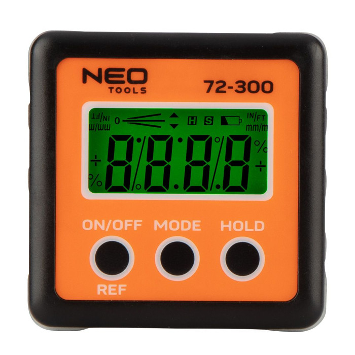 Neo Tools Кутомір, ±0.1град, 4 одиниці вимірів, магніт (72-300)