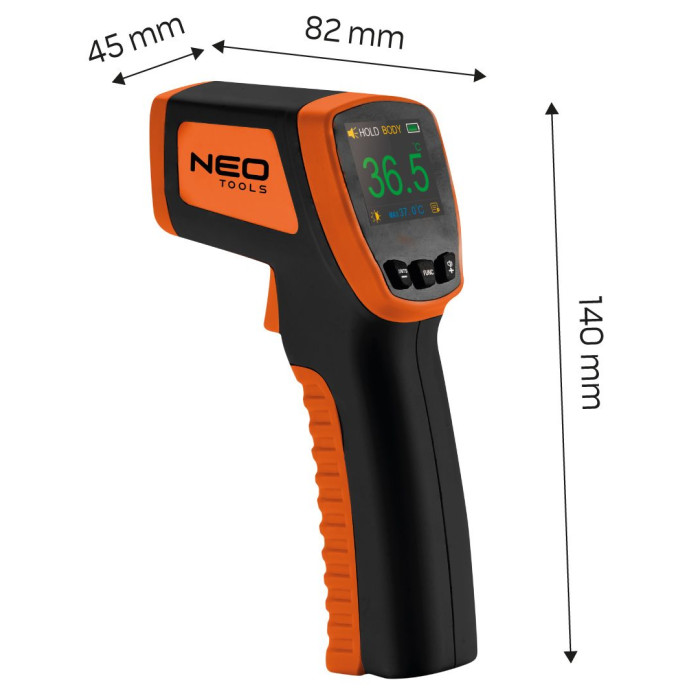 Neo Tools Пірометр, діапазон 32-42.9градусів, точність 0.2градуси, IP44 (75-270)