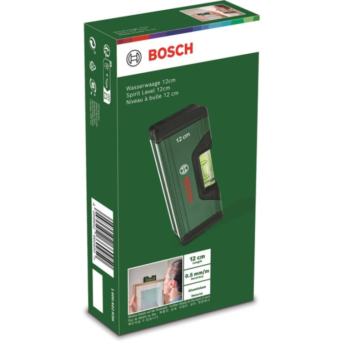 Рівень Bosch, 12см, 1 капсула, алюмінієвий корпус (1600A02H3H)