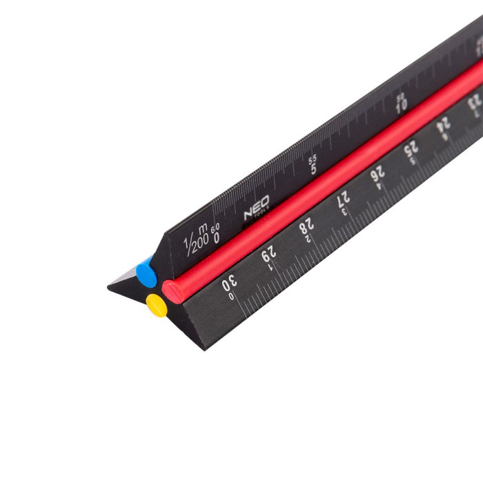 Neo Tools Лінійка трикутна, алюміній, 300мм (72-205)