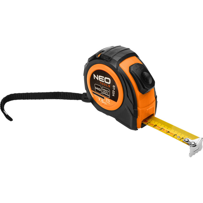 Рулетка Neo Tools, 7.5мx25мм, з фіксатором змотування (67-224)