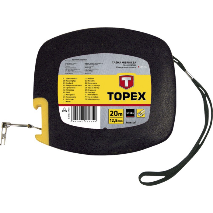 Topex Стрічка вимірювальна, сталева, 12.5мм х 20м (28C412)