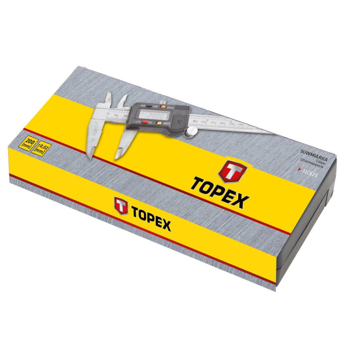 Topex Штангенциркуль цифровий, 200 мм, точність виміру 0.02 мм/м (31C625)