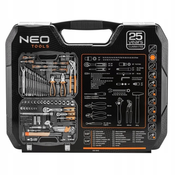Neo Tools Набір інструменту, 143шт, універсальний, CrV та S2 (08-945)