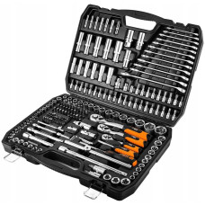 Neo Tools Набір інструменту, 216 од., 1/2", 3/8", 1/4", торцеві головки, ключі, кейс (10-216)