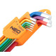 Neo Tools Ключі шестигранні, набір 9шт, кулястий наконечник, кольорові, сталь S2, 1.5-10мм (09-512)