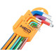 Neo Tools Ключі шестигранні, набір 9шт, кулястий наконечник, кольорові, сталь S2, 1.5-10мм (09-512)