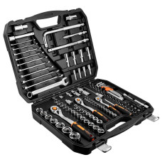 Neo Tools Набір інструментів, 126шт, 1/2", 1/4", 3/8", CrV, кейс (10-070)