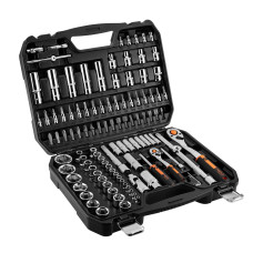 Neo Tools Набір інструментів, Набір торцевих головок, 110шт, 1/2", 1/4", CrV, кейс (10-066)