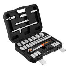 Neo Tools Набір інструментів, Набір торцевих головок, 32шт, 1/2", CrV, кейс (10-038)