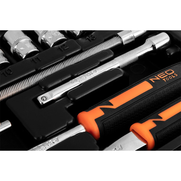 Neo Tools Набір інструментів, Набір торцевих головок, 46шт, 1/4