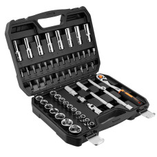 Neo Tools Набір інструментів, Набір торцевих головок, 58шт, 1/2", CrV, кейс (10-042)