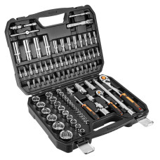 Neo Tools Набір інструментів, набір торцевих головок, 86шт, 1/2", 1/4", CrV, кейс (10-060)