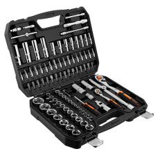 Neo Tools Набір інструментів, Набір торцевих головок, 94шт, 1/2", 1/4", CrV, кейс (10-062)