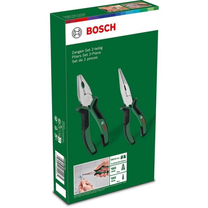 Плоскогубці Bosch набір 2 шт, комбіновані, подовжені (1600A0275H)