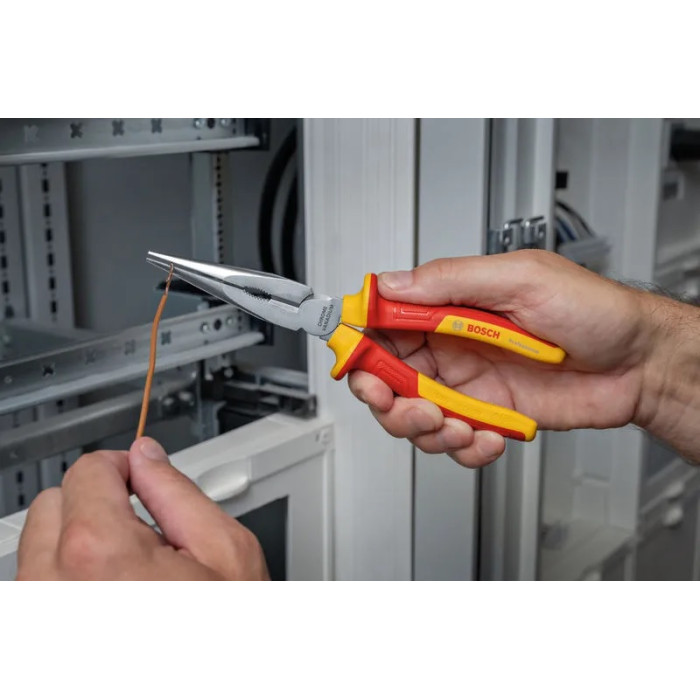 Плоскогубці з довгим носом прямі Bosch Professional, 200 мм, VDE (1600A02NE3)