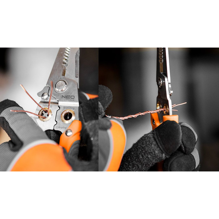 Neo Tools Кліщі обтискні, для обтиску наконечників 0.8-3.2мм кв., 180мм (01-549)