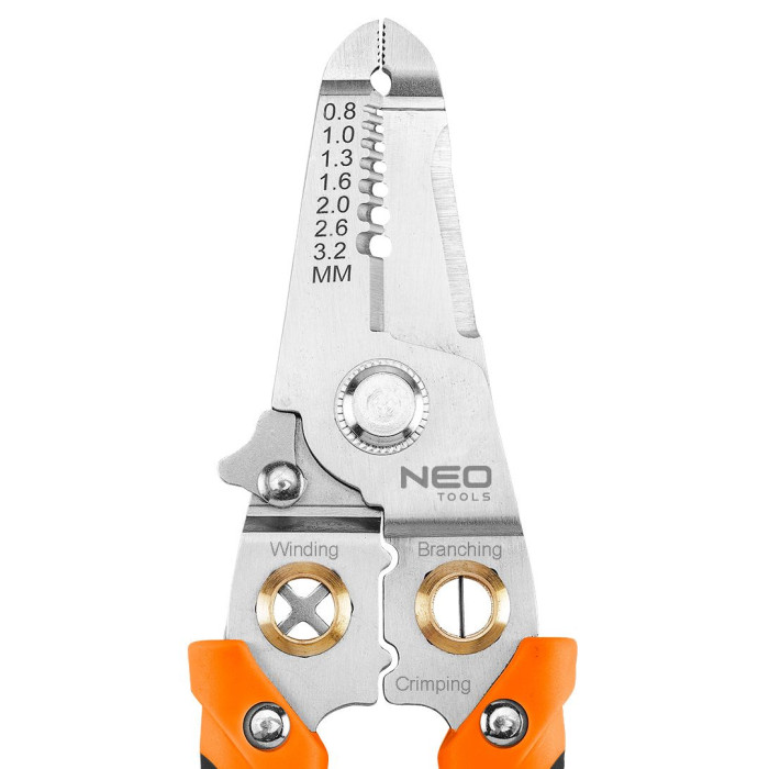 Neo Tools Кліщі обтискні, для обтиску наконечників 0.8-3.2мм кв., 180мм (01-549)
