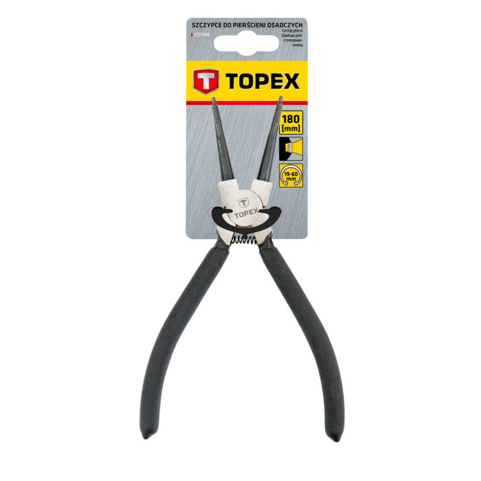 Topex Щипці для стопорних кілець, внутрішні, прямі, 19-60мм, 180мм (32D308)