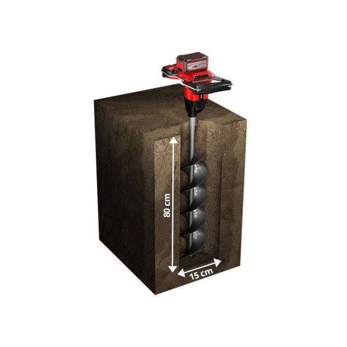 Einhell Грунтовий бур акумуляторний GP-EA 18/150 Li BL - Solo, 18В, PXC, 125 об/хв, бур 80/15 см (3437000)