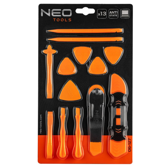 Neo Tools Набір для ремонту смартфонів, 13шт, універсальні антистатичні відкривачі для зняття корпусів (06-127)