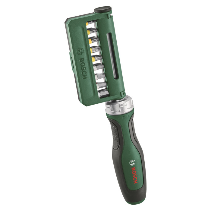 Викрутка Bosch з тріскачкою, 18 біт, 225мм, сталь CrV (1600A02Z9A)
