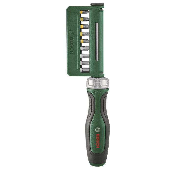 Викрутка Bosch з тріскачкою, 18 біт, 225мм, сталь CrV (1600A02Z9A)