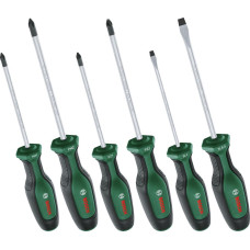 Викрутка Bosch набір 6шт, SL 4, 6.5 мм, PH1х100 мм, PH2х125 мм, PZ1х100 мм, PZ2х125 мм (1600A02BX7)