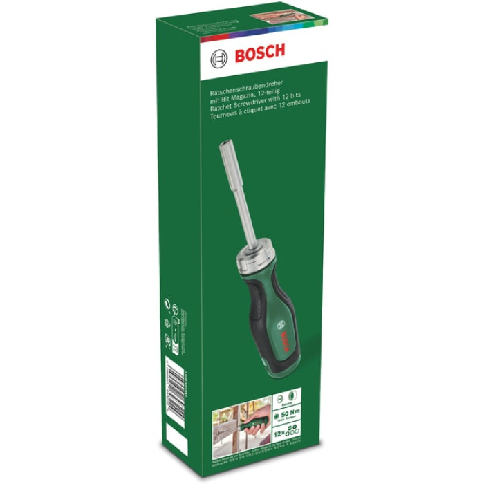Викрутка Bosch 12 насадок, Tx, PZ, PH, SL, HEX (1600A02BX2)