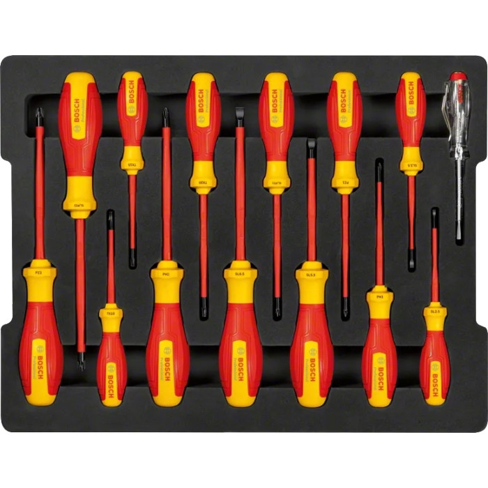 Викрутка Bosch Professional, (змішаний), VDE, набір 14 шт (1600A02NF9)
