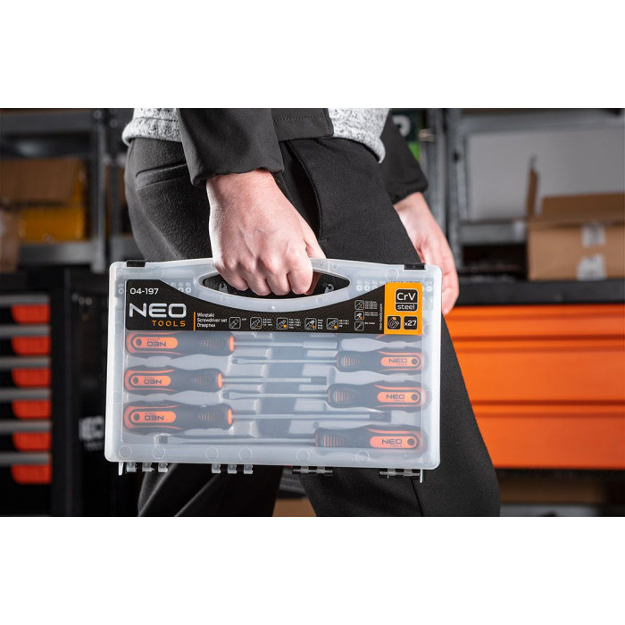 Neo Tools Викрутки, набір 27 од., 6 викруток SL та PH, бітотримач 1/4