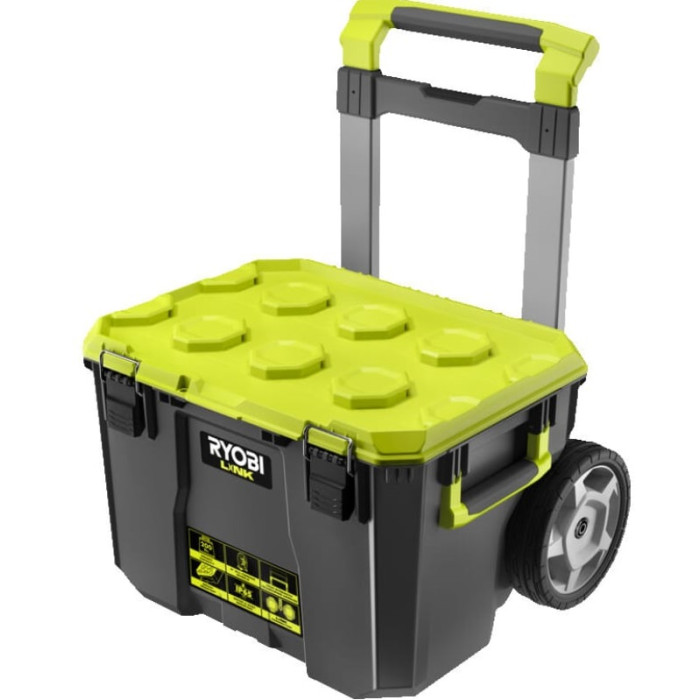 Ryobi Ящик модульний для інструменту Link RSL201, на коліщатках, телескопічна ручка, 39х57х49.5см, пластик (5132006074)