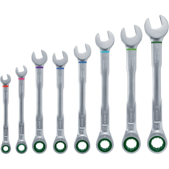 Ключі комбіновані Bosch, набір 8шт, 6-19мм (1600A027PS)