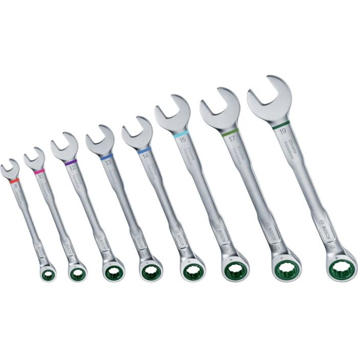 Ключі комбіновані Bosch, набір 8шт, 6-19мм (1600A027PS)