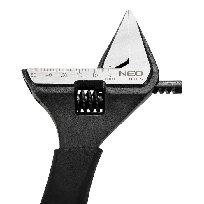 Neo Tools Ключ розвідний 250 мм, 0-50мм, сталь CrV, DіN 3117, прогумована рукоятка (03-016)