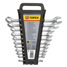 Topex Ключі гайкові, набір 12 од., комбіновані, 6-22 мм, CrV (35D757)