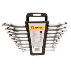Topex Ключі гайкові, набір 8шт, двосторонні, CrV, 6-22мм (35D656)