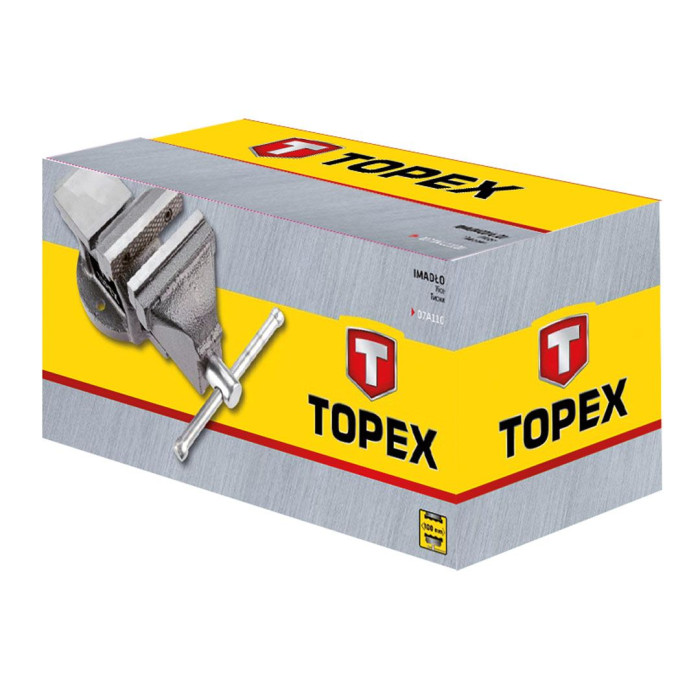 Topex Тиски, поворотні, чавунні, 100мм, 5.3кг (07A210)