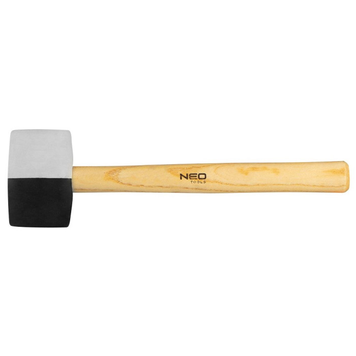 Neo Tools 25-067 Киянка, чорно-біла, бойок 58 мм, 450 г, рукоятка дерев'яна (25-067)
