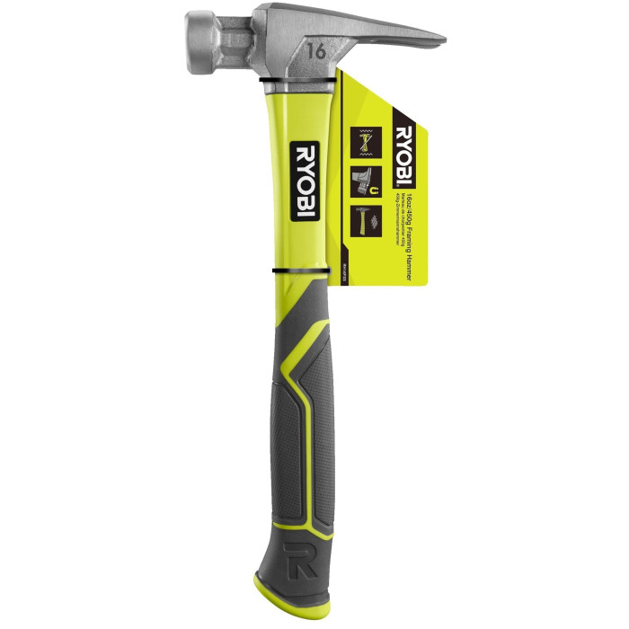 Ryobi Молоток столярний RH16FSS 450г магнітний утримувач руків'я скловолокно (5132005333)