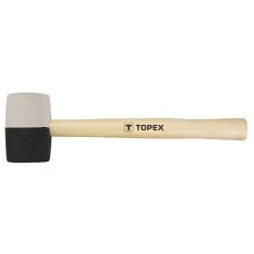 Topex Киянка гумова, 450г, 58мм, рукоятка дерев'яна, чорно-білий (02A354)