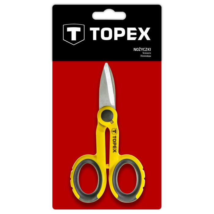 Topex Ножиці універсальні, тримач прогумований, 140мм (32D413)