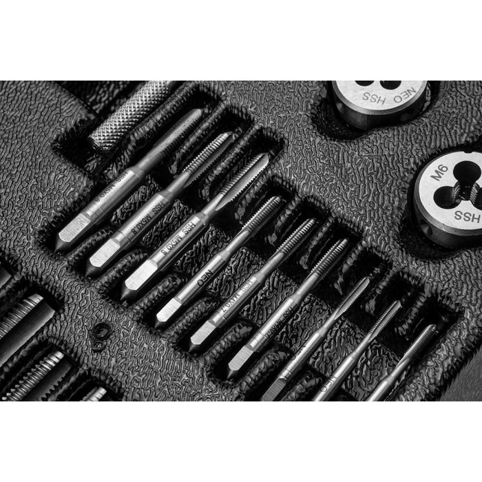 Neo Tools Плашки та мітчики, набір 31шт, M3-M12 (84-246)