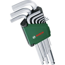 Ключі шестигранні Bosch, набір 9шт, кулястий наконечник (1600A02BX9)